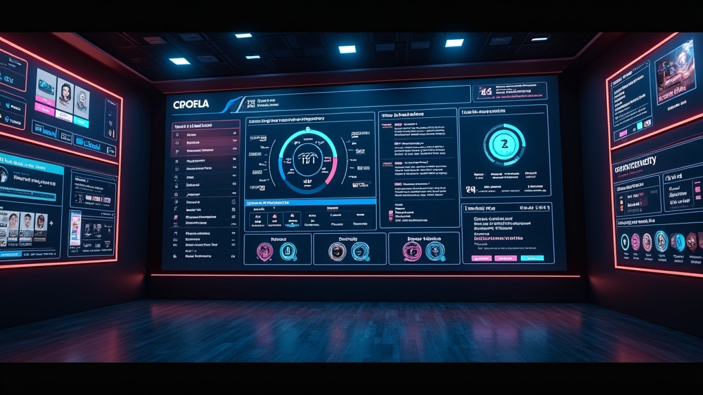 Panel de gestión de cuenta con iconos de seguridad en un entorno de casino oscuro.