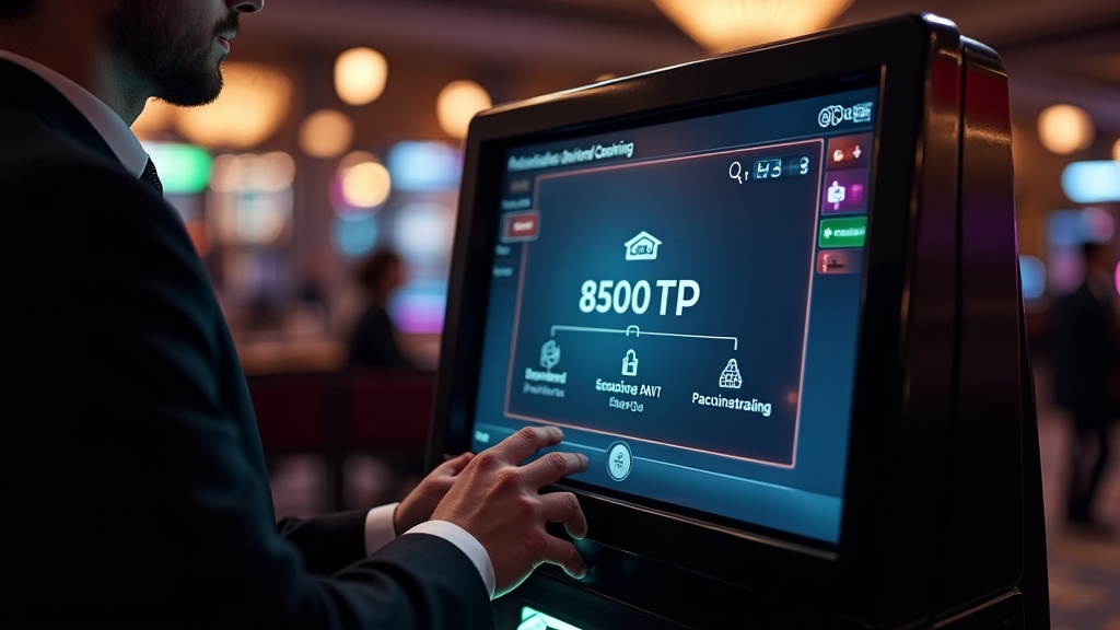 Pantalla de retiro en casino con opciones de pago y ambiente oscuro